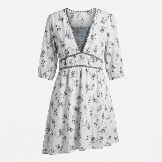 Jukarsh Fashion Women’s Floral Printed Midi Dress with Puff Sleeves