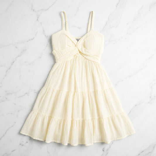 Women's Smocked Tiered Mini Dress with Shoulder Straps