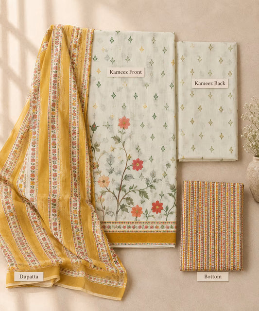 Women’s Printed Kurta Palazzo Suit Set with Dupatta