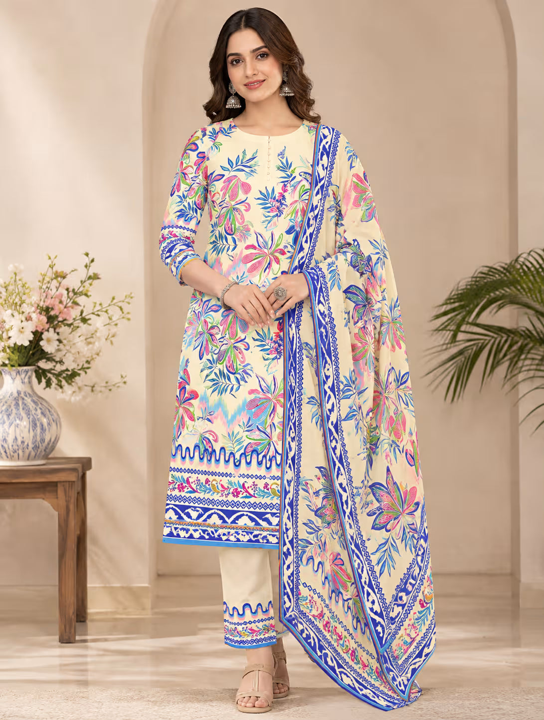 Women’s Floral Printed Kurta Salwar Suit Set