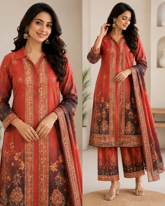 Women's Printed Mirror Work Coord Set | Stylish Ethnic Co-Ord Set | M to XXL | Jukarsh Fashion