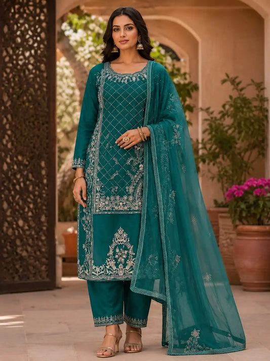 Jukarsh Fashion Embroidered Pakistani Suit with Dupatta