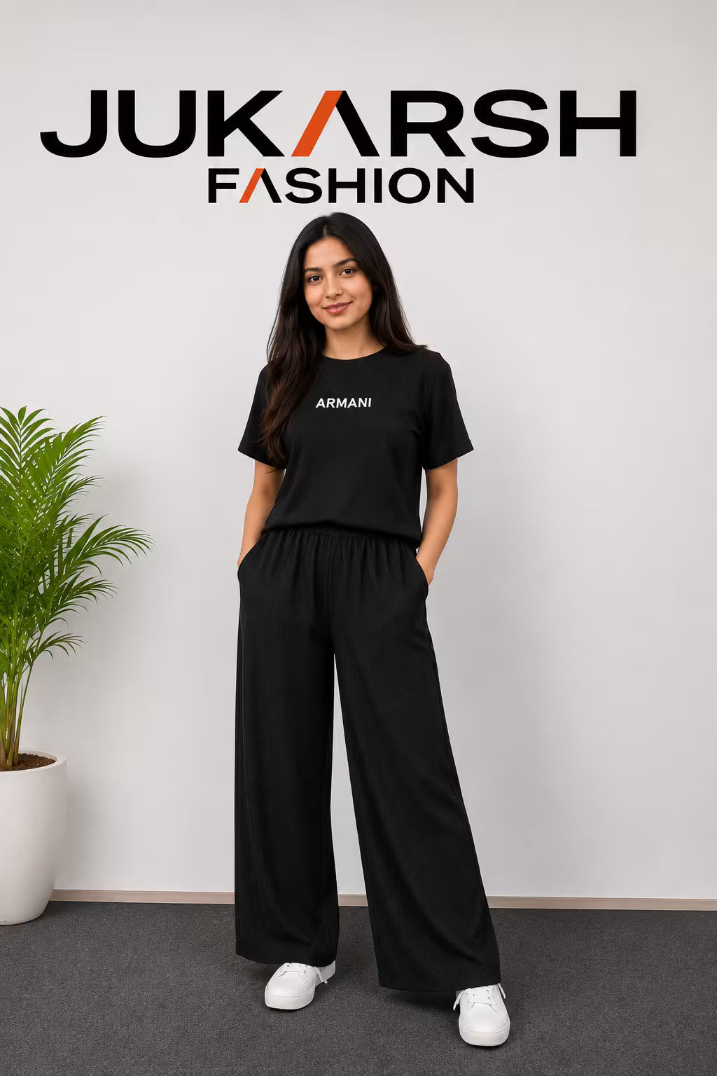 black Ribbed Co-Ord Set for Girls Wear, Perfect Airport Coord Set for Stylish Travel