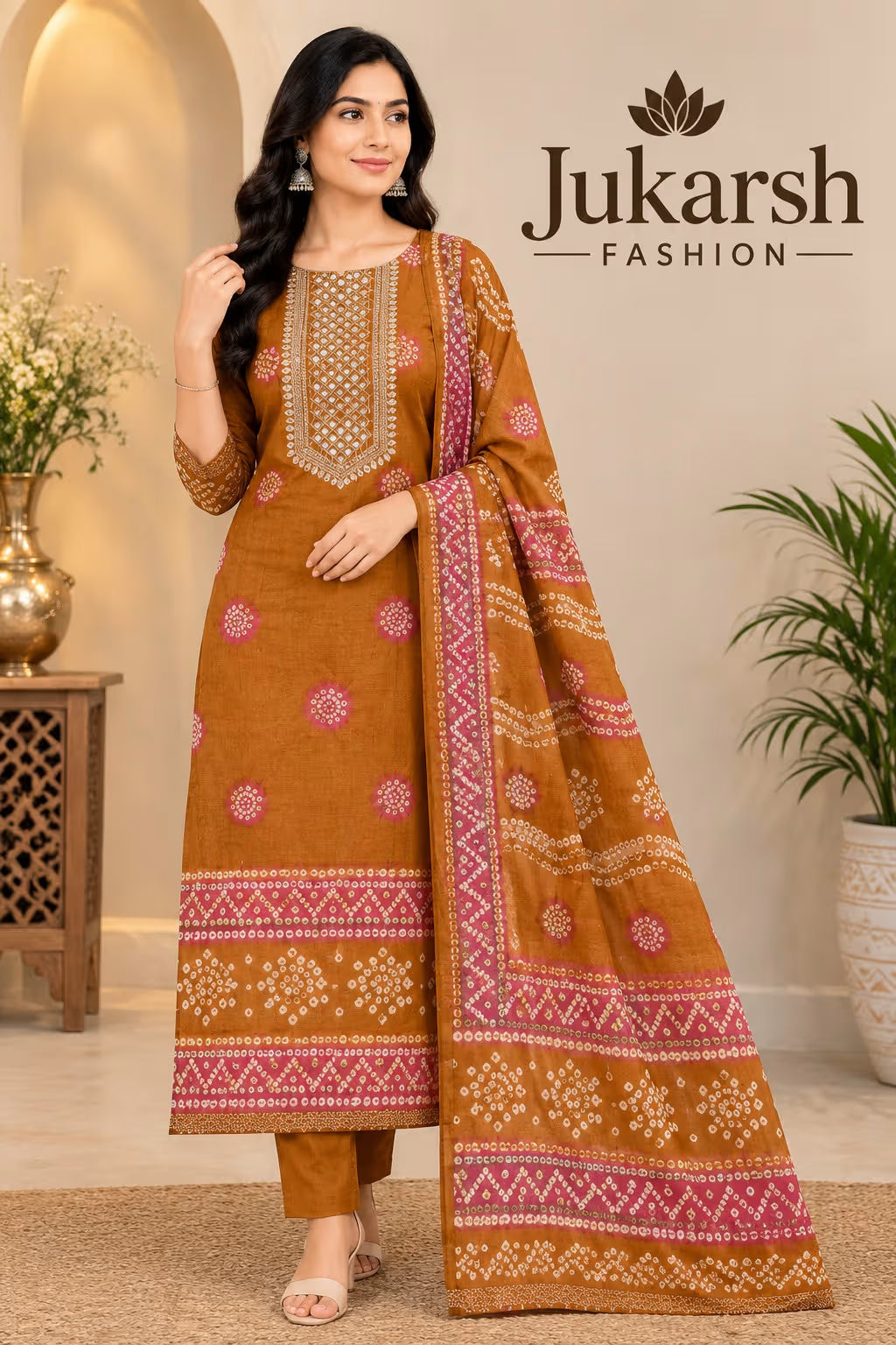 Modal Print Unstitched Suit Set with Rayon Bottom & Printed Dupatta | Women's Ethnic Dress Material