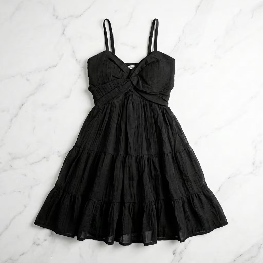 Women's  Smocked Tiered Mini Dress with Shoulder Straps