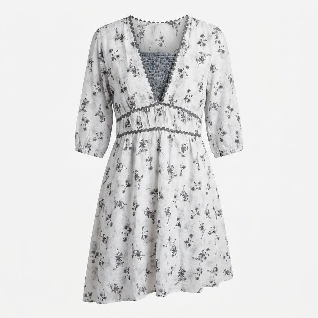 Jukarsh Fashion Women’s Floral Printed Midi Dress with Puff Sleeves