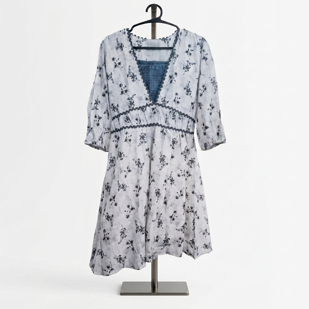 Jukarsh Fashion Women’s Floral Printed Midi Dress with Puff Sleeves